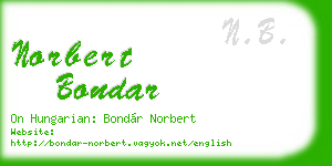 norbert bondar business card